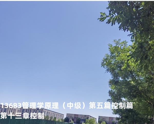 13683管理学原理（中级） 第五篇 控制篇  第十三章控制