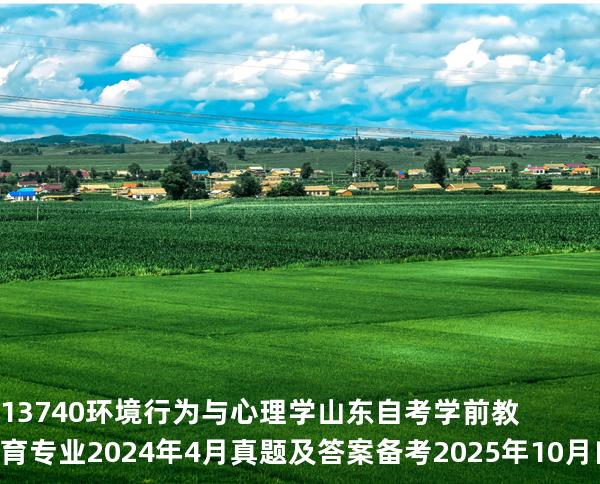 13740环境行为与心理学山东自考学前教育专业  2024年4月真题及答案备考2025年10月自考