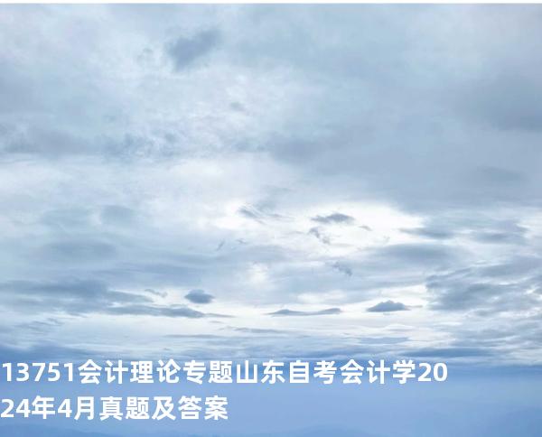 13751会计理论专题山东自考会计学 2024年4月真题及答案