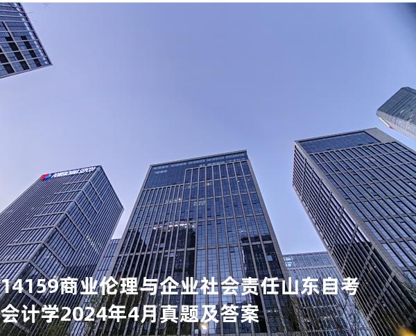 14159商业伦理与企业社会责任山东自考会计学 2024年4月真题及答案