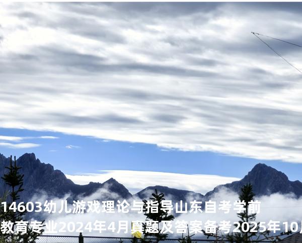 14603幼儿游戏理论与指导山东自考学前教育专业  2024年4月真题及答案备考2025年10月自考