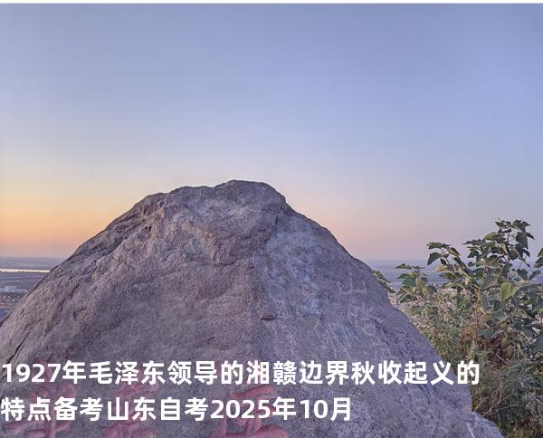 1927年毛泽东领导的湘赣边界秋收起义的特点 备考山东自考 2025年10月
