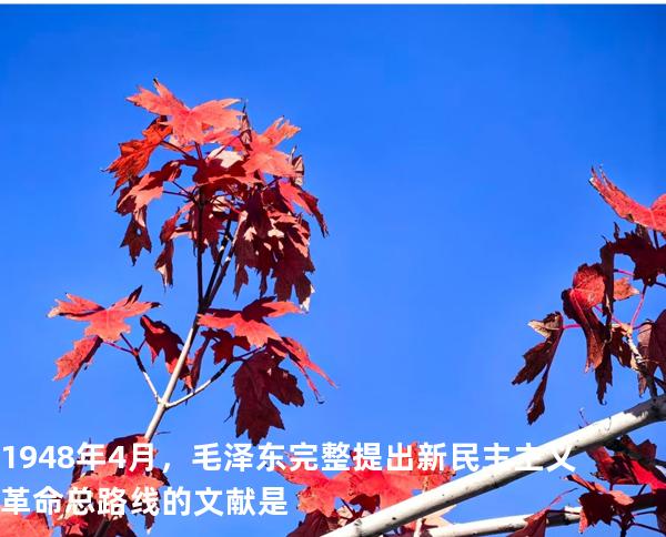.1948年4月，毛泽东完整提出新民主主义革命总路线的文献是