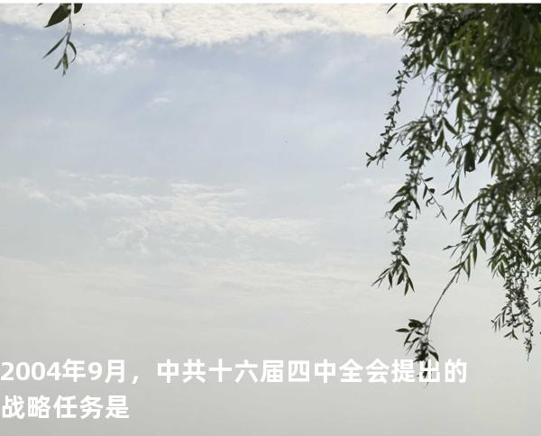 2004 年 9 月，中共十六届四中全会提出的战略任务是 
