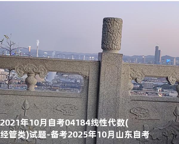 2021年10月自考 04184线性代数(经管类) 试题-备考2025年10月山东自考