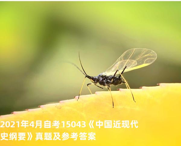 2021年4月自考15043《中国近现代史纲要》真题及参考答案