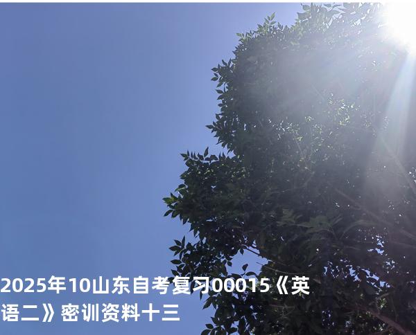 2025年10山东自考复习00015《英语二》密训资料十三