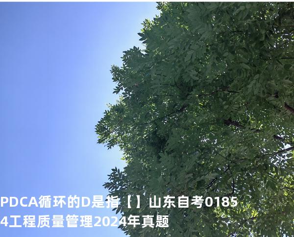 PDCA 循环的 D 是指【】山东自考 01854工程质量管理 2024年真题
