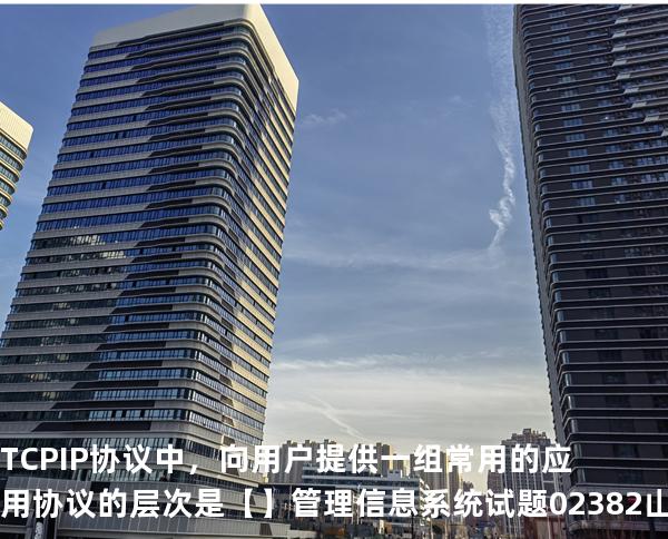 TCP/IP协议中，向用户提供一组常用的应用协议的层次是【】管理信息系统试题 02382 山东自考