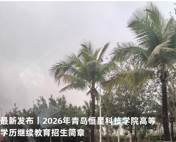 最新发布丨2026年青岛恒星科技学院高等学历继续教育招生简章
